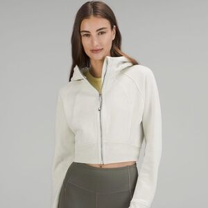 Like new Cropped Scuba Full Zip Hoodie - Bone Sz 4!!!
